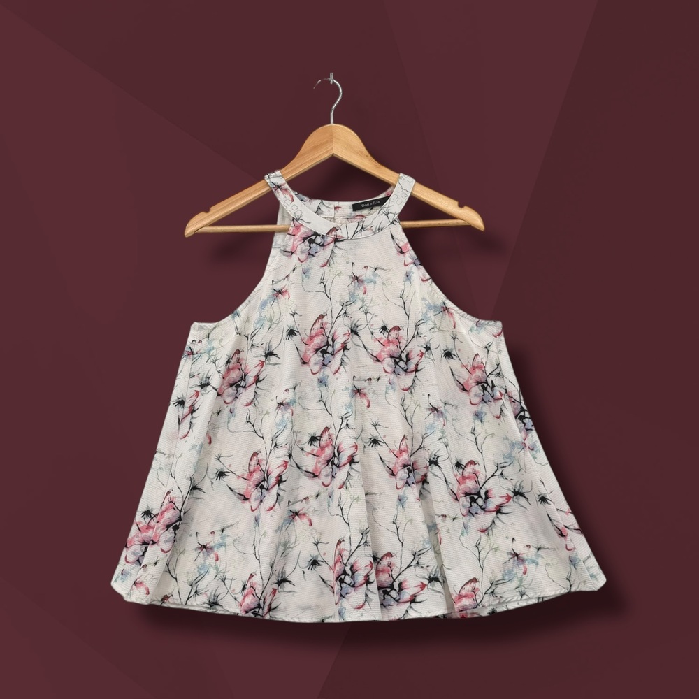 Doe +‎ Rae Floral Sleeveless Painting Blouse L